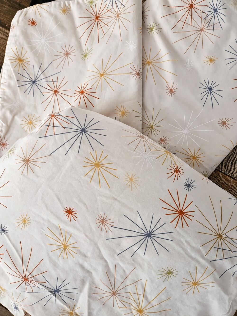 Springs Global Twin Sheet Set Made USA Atomic Starburst MCM Retro 2006-07